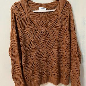 Crochet Old navy Festival Chic brown sweater XL